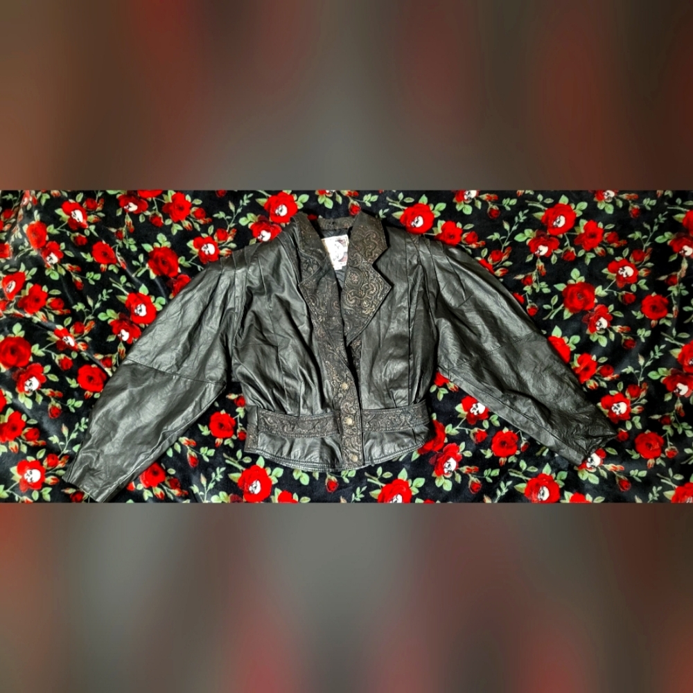 80's Leather Jacket Paris Sports Club